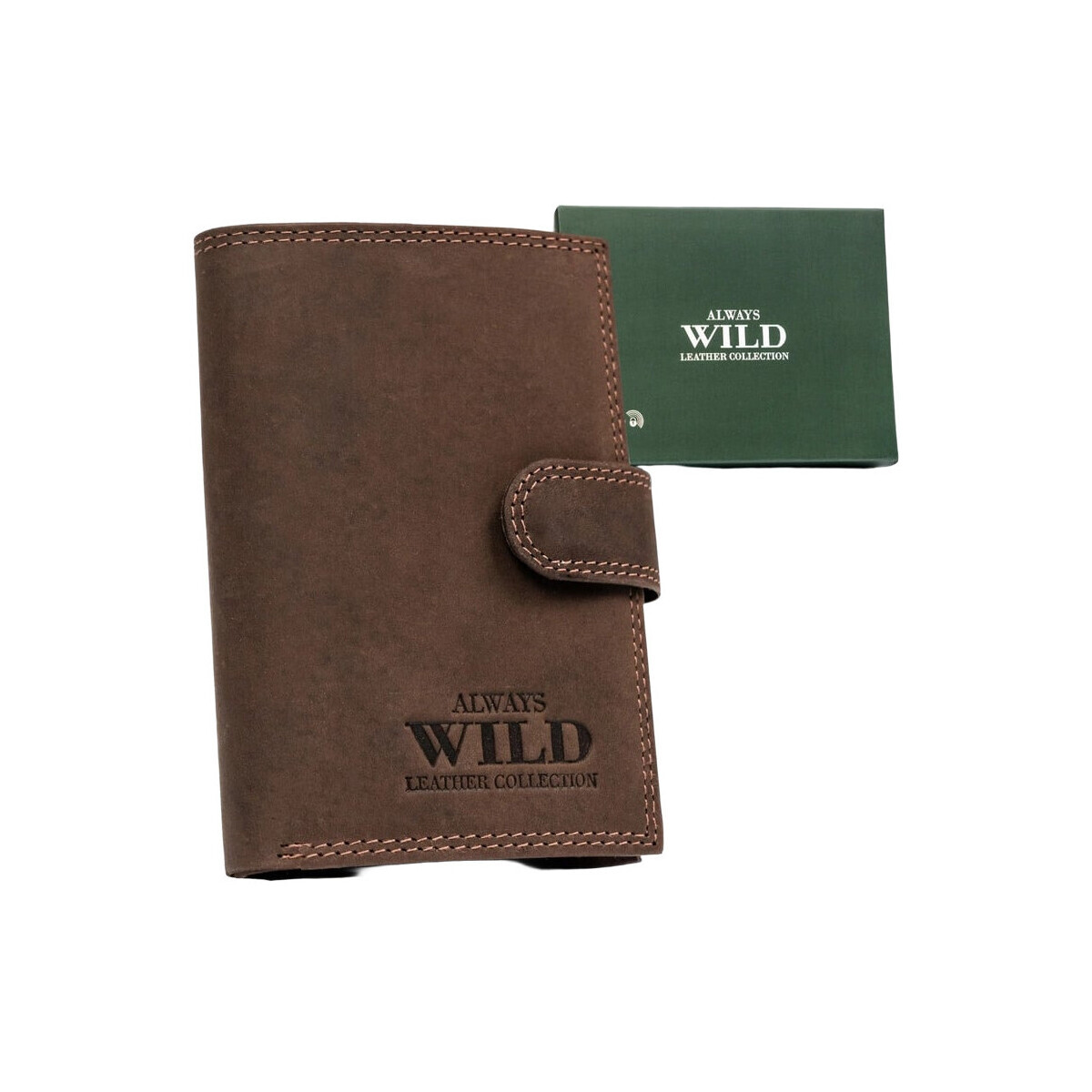 Always Wild  Pánská kožená peněženka Saphyphise hnědá  Hnědá