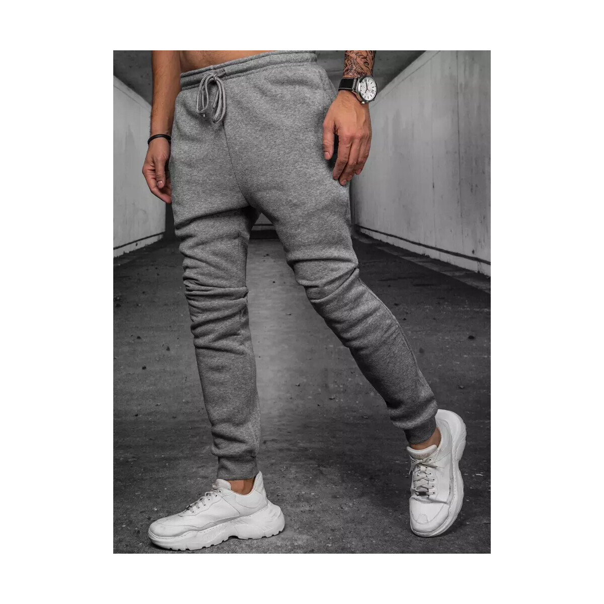 D Street  Pánské kalhoty joggers Eesheh světle šedá  Šedá