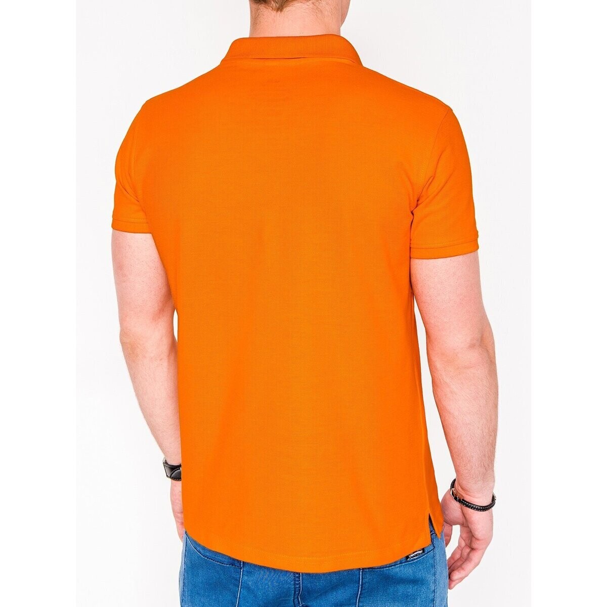 Ombre  Pánské tričko s límečkem Laei oranžová  Oranžová