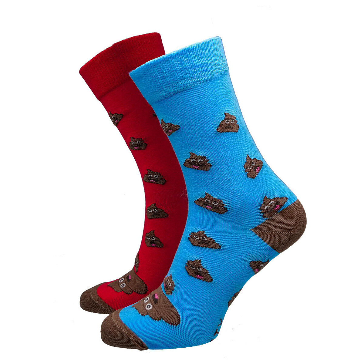 Hesty Socks  unisex ponožky Poop modro-červené  Červená