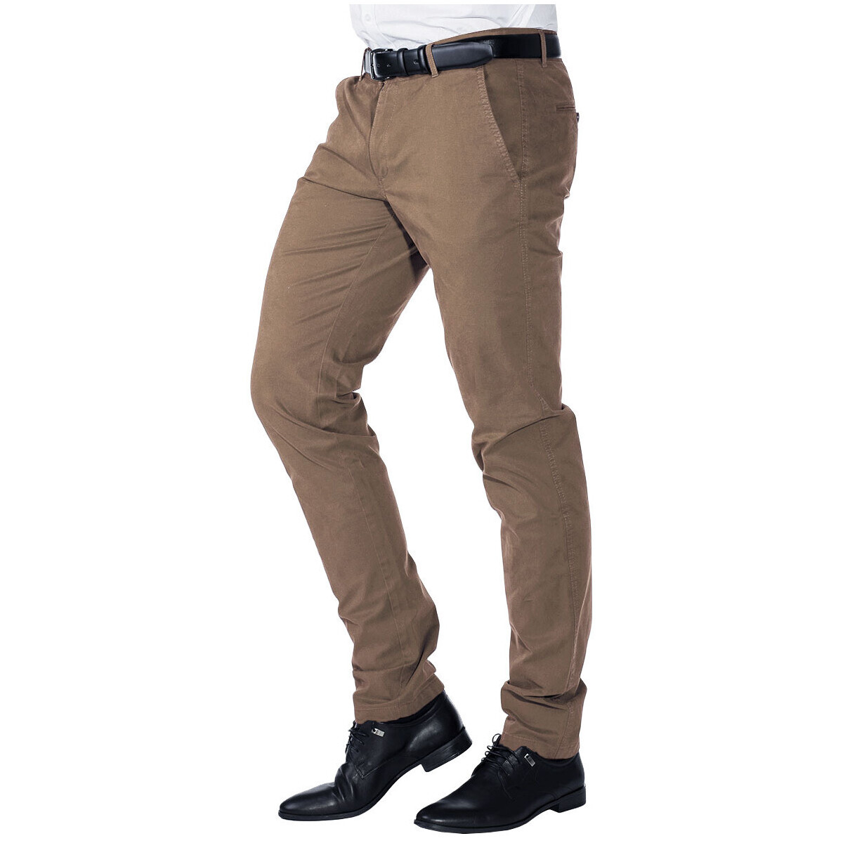 Zapana  Pánské hnědé chinos kalhoty Juan W36/L32 -  Hnědá
