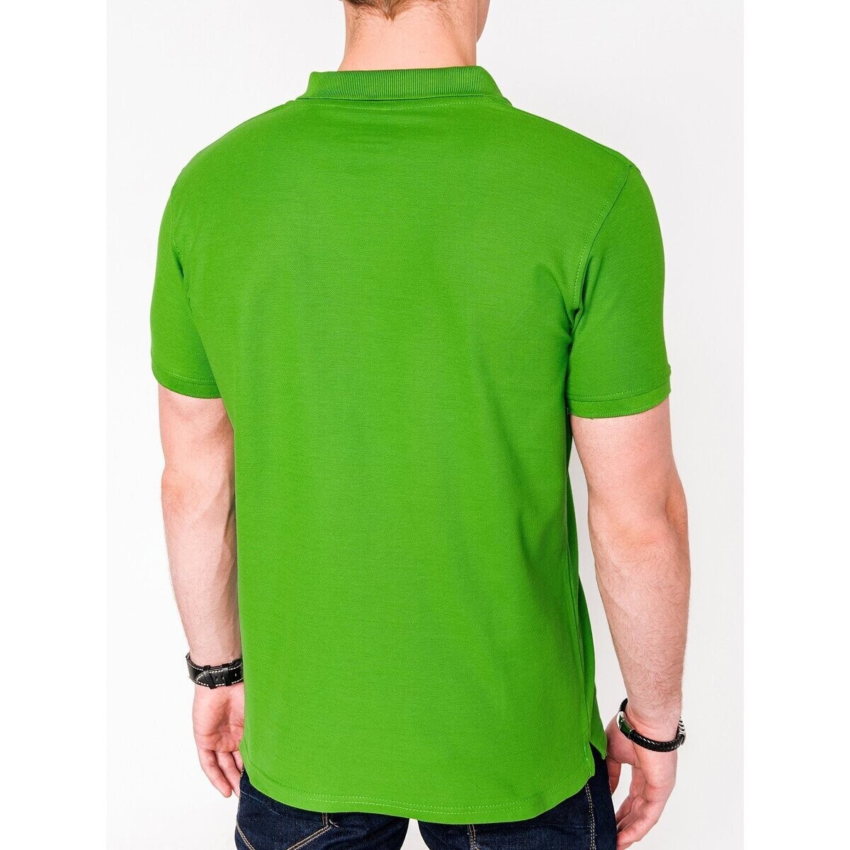 Ombre  Pánské basic polo tričko Sheer světle zelené XXL  Hnědá