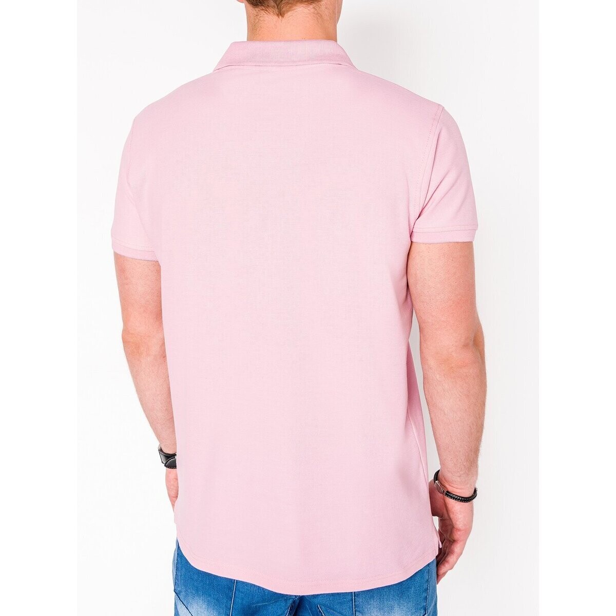 Ombre  Pánské basic polo tričko Sheer světle růžové XXL  Hnědá