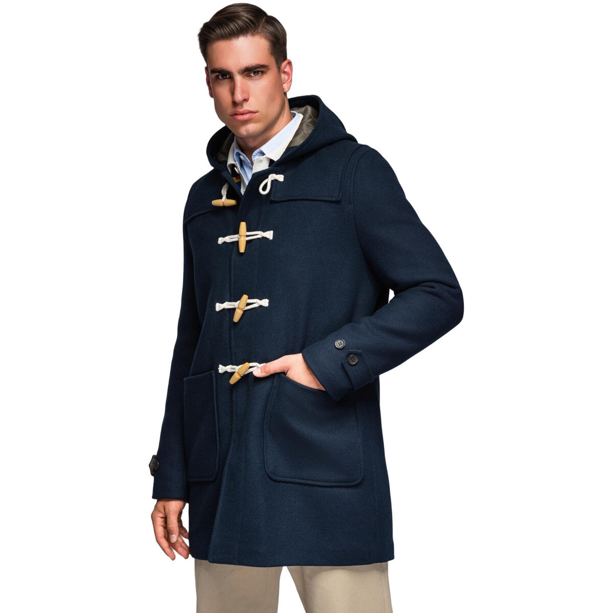 Ombre  Pánský kabát Comfoq navy  Tmavě modrá