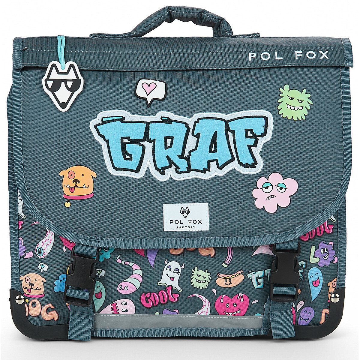 Pol Fox  CARTABLE 38 CM STREET ART  Šedá