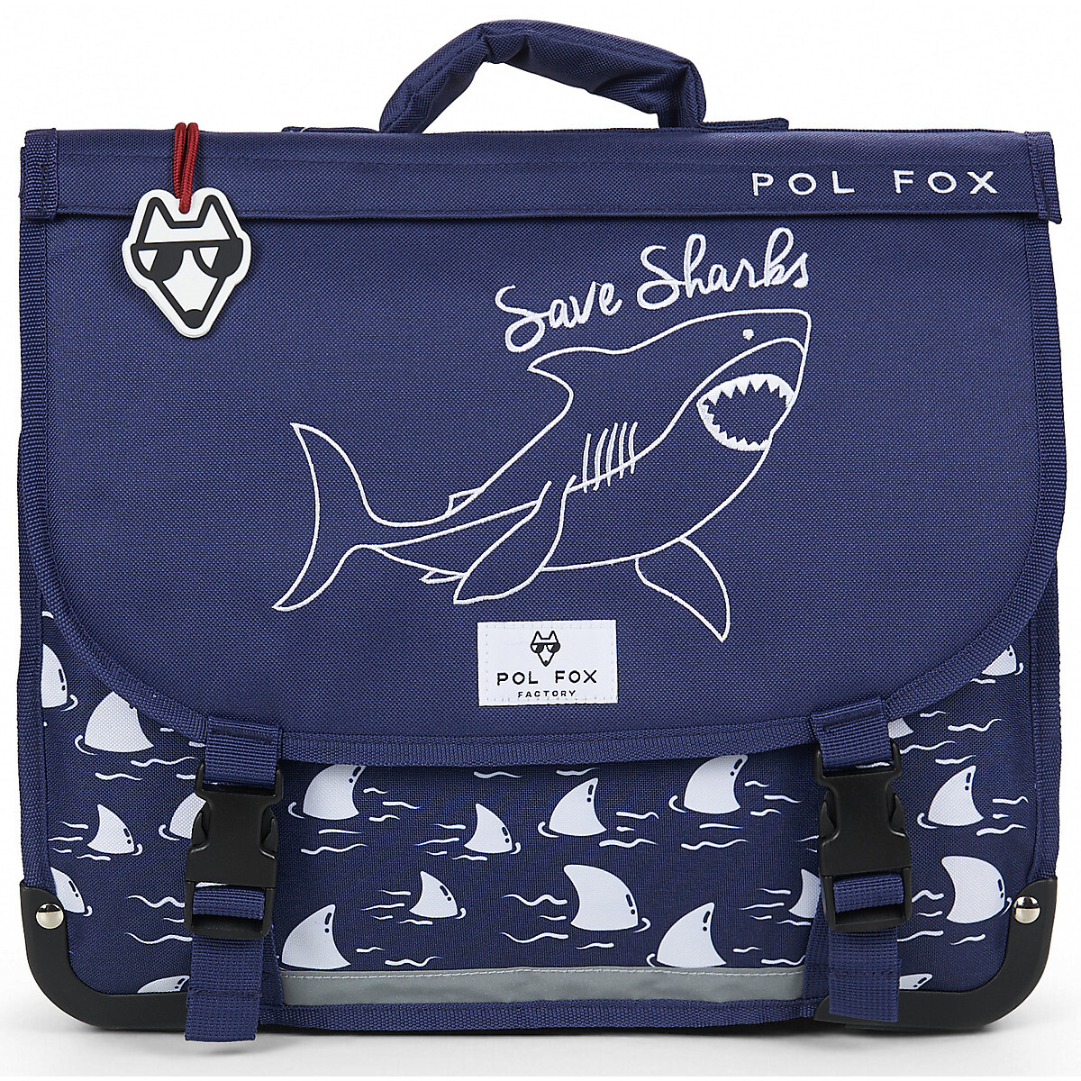 Pol Fox  CARTABLE 38 CM SHARK  Tmavě modrá