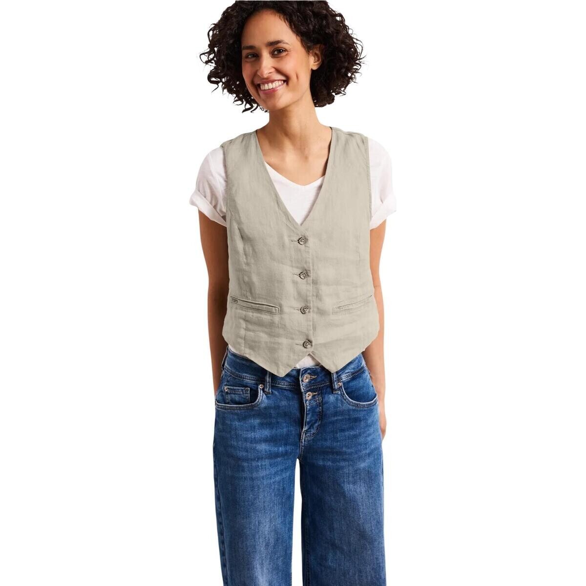 Street One SOL_Short Vest Buttons 220304 Béžová