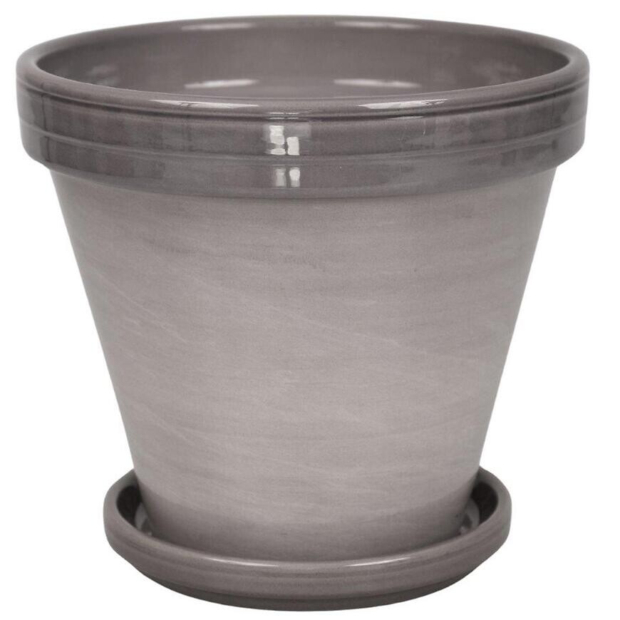 Květináč BLT šedý lazur 10 cm + podmiska 9 cm