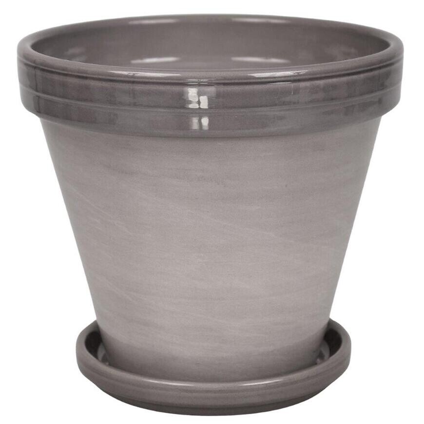 Květináč BLT šedý lazur 18 cm + podmiska 16 cm