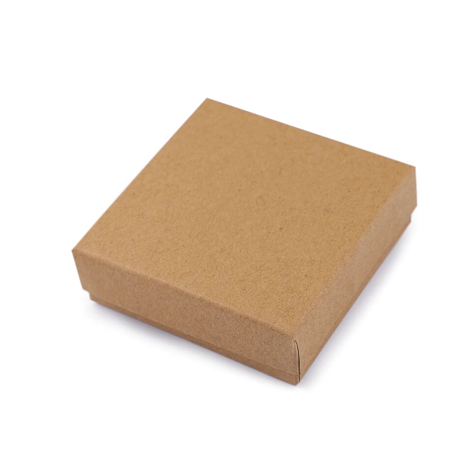Krabička na šperky 9x9x3 cm - hnědá