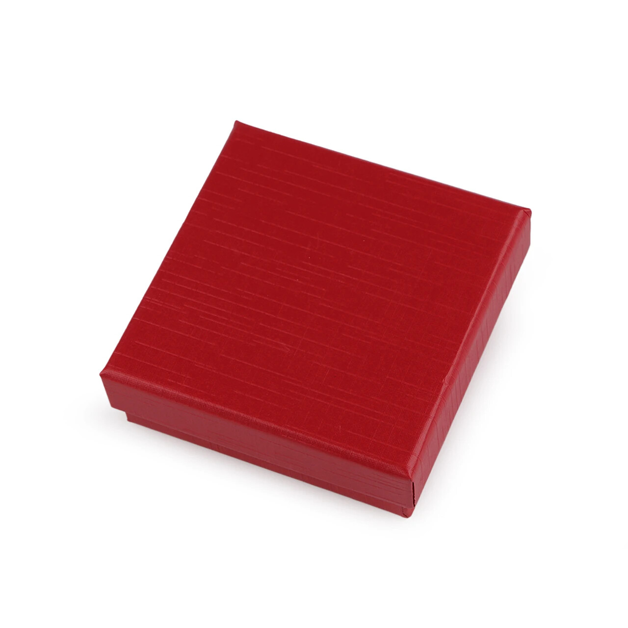 Krabička na šperky z pevného papíru 9x9x3 cm - červená