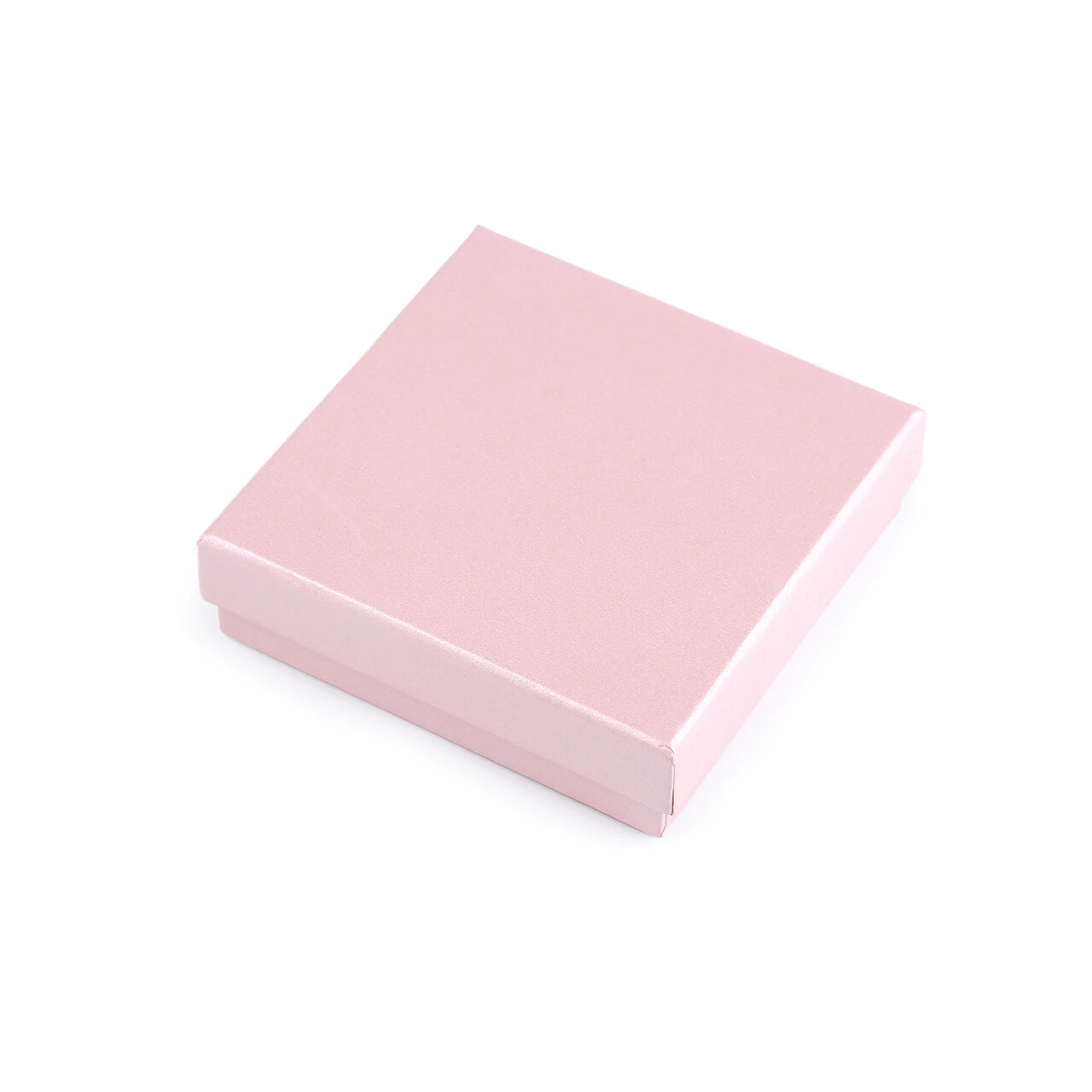 Krabička na šperky z pevného papíru 11x11x3 cm - růžová