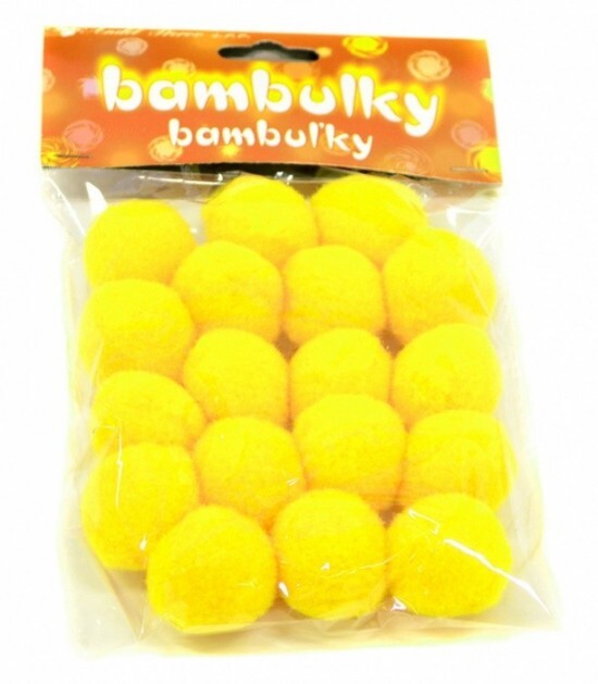 Anděl Bambulky 2,5 cm - žluté - 6701-02