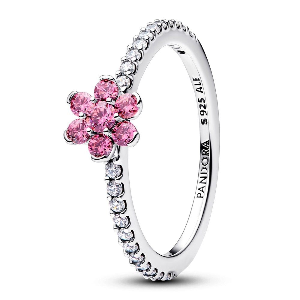 Pandora Stříbrný prsten Růžová květina Timeless 194499C02 54 mm