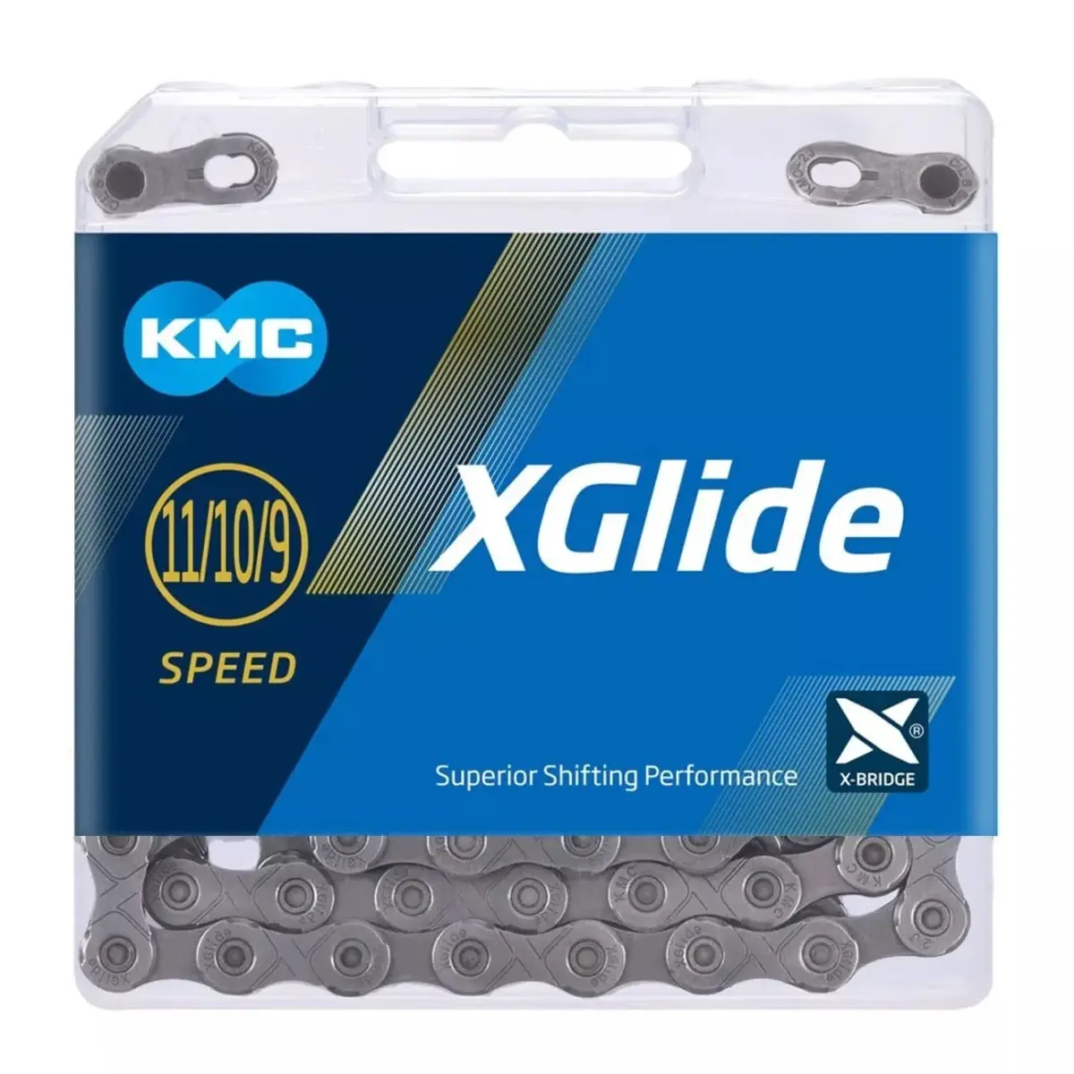 Kmc X-glide Cues šedý 118ČL. BOX řetěz