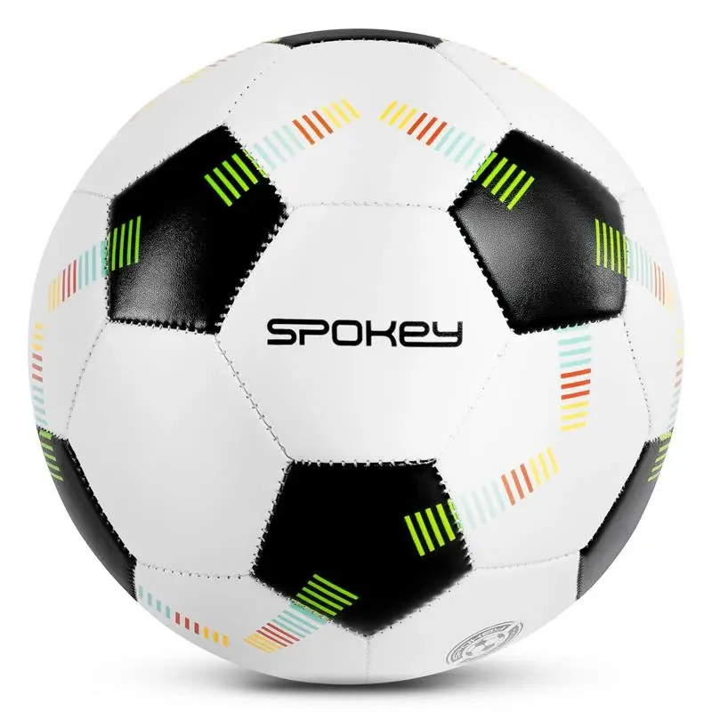 Spokey GOAL KIDS Dětský fotbalový míč, bílý s pruhovaným vzorem