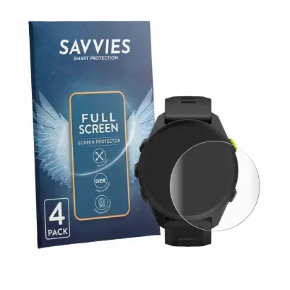 4 Pack Savvies Full-Screen Screen Protector for Garmin Forerunner 70