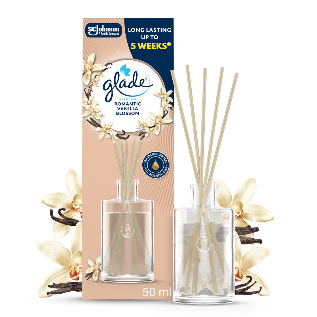 Glade Tyčinkový difuzér Reeds Vanilla 50 ml