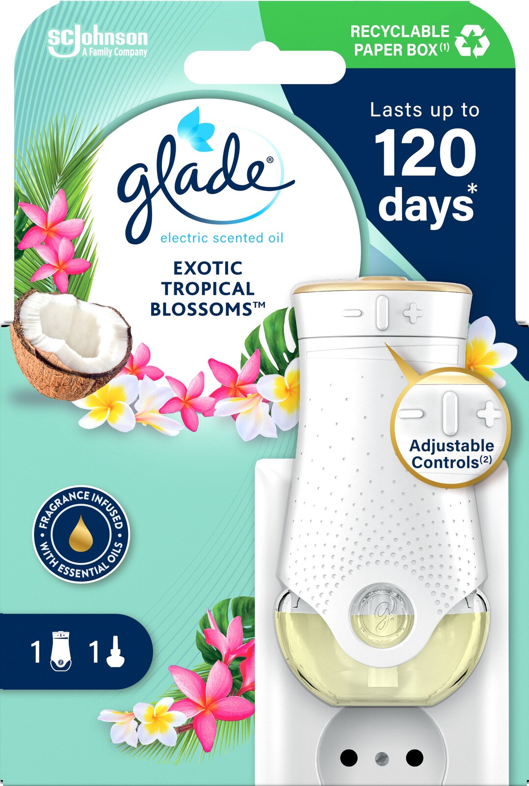 Glade Elektrický osvěžovač vzduchu + náplň Exotic Tropical Blossoms 20 ml
