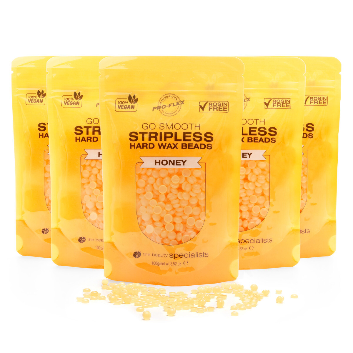 Rio-Beauty Depilační voskové perly Premium Honey Hard Wax Beads 5 x 100 g