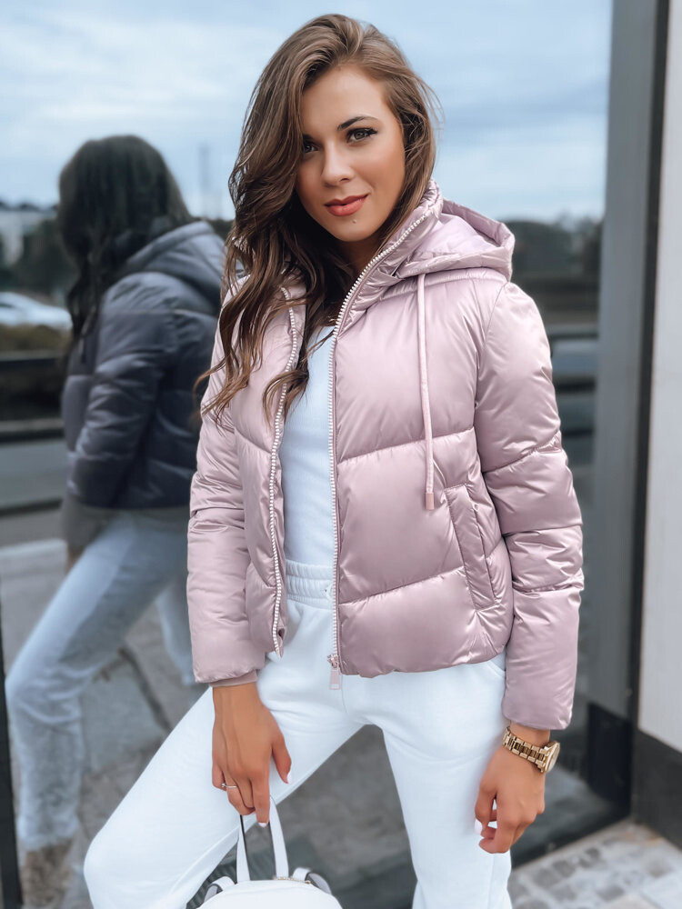 Růžová lesklá prošívaná bunda LOLAROSE TY3683 Velikost: M