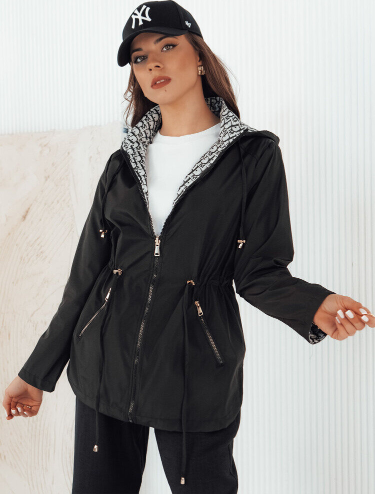 Černo-vzorovaná oboustranná parka BEGET TY4264 Velikost: 2XL