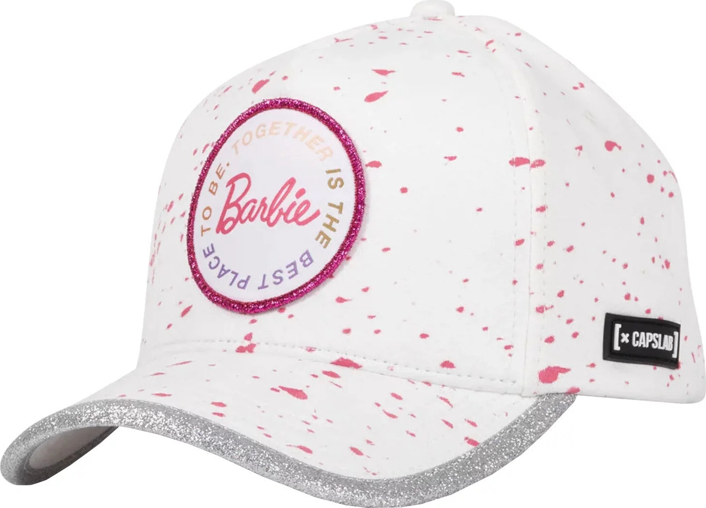 Bílá kšiltovka s růžovými tečkami Capslab Barbie Cap CL-BA1-2-CB-BAR2 Velikost: ONE SIZE