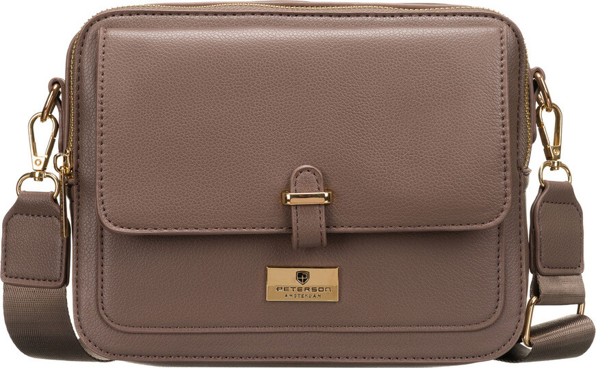Peterson Hnědá dámská crossbody kabelka se dvěma popruhy PTN TOR-ALE-21 Velikost: ONE SIZE