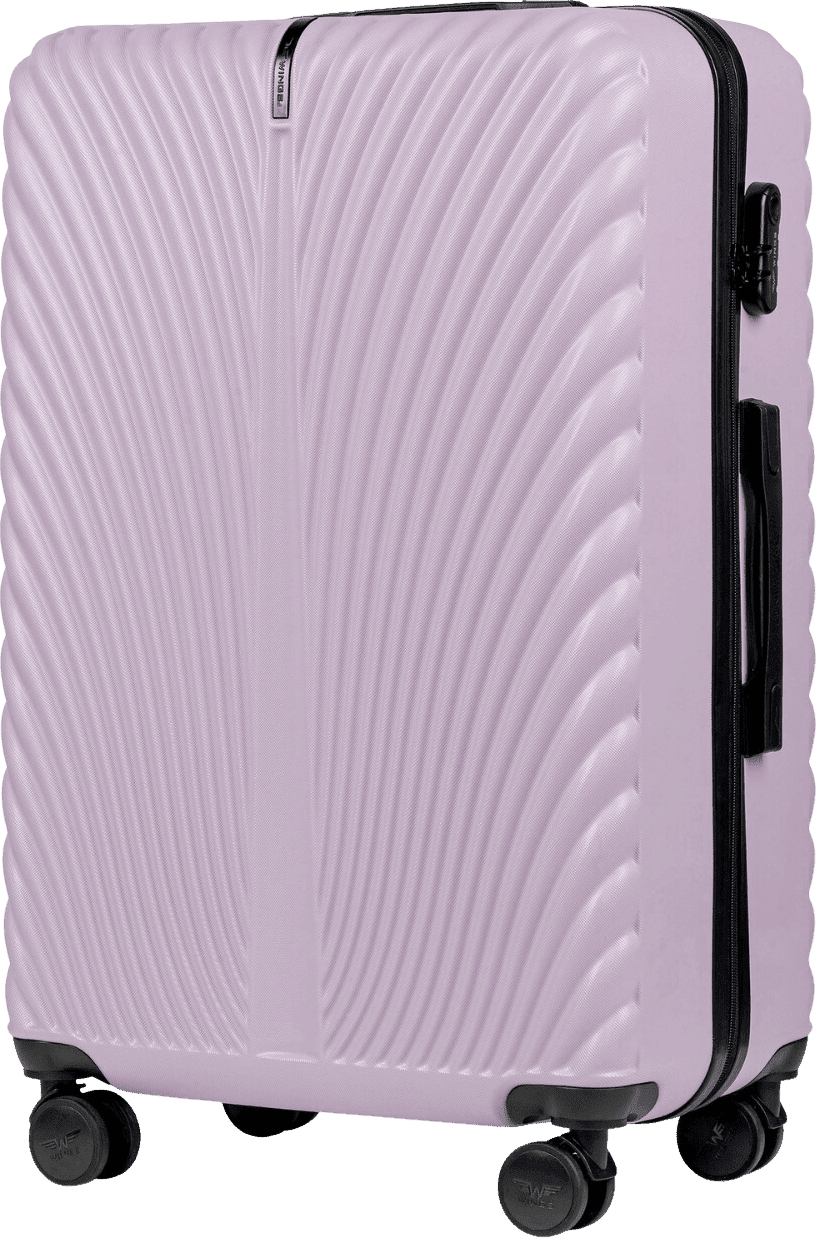 Světle fialový velký cestovní kufr WINGS SWAN SN120 SWAN, Walizka duża ABS+ L Wings, LIGHT PURPLE Velikost: L