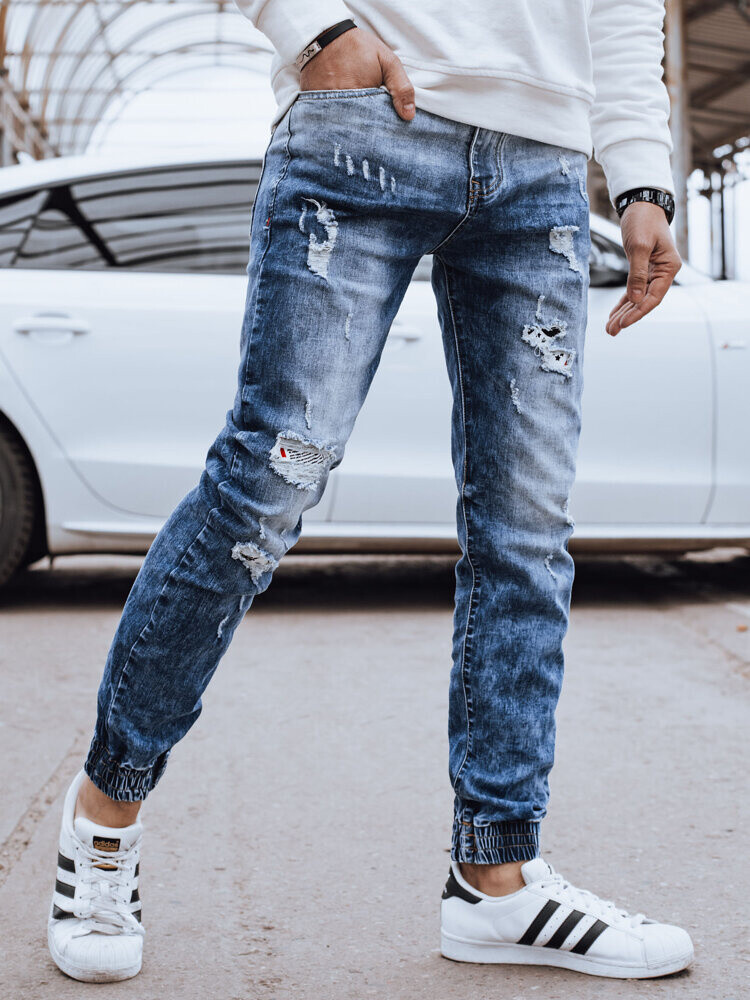 Modré džínové jogger kalhoty UX4231 Velikost: L
