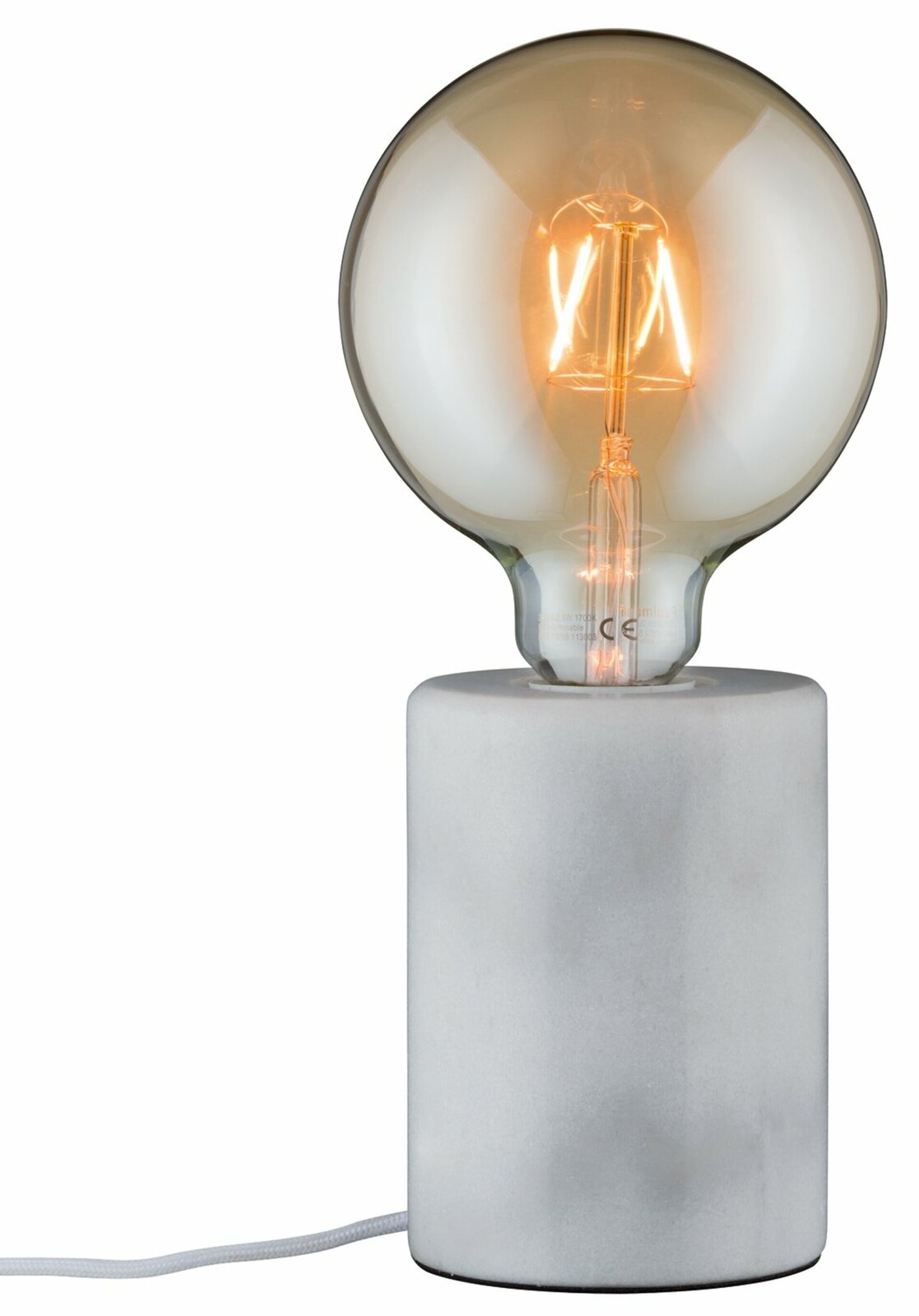 Paulmann stolní lampa Neordic Nordin 1-ramenné bílá/mramor 796.01 P 79601