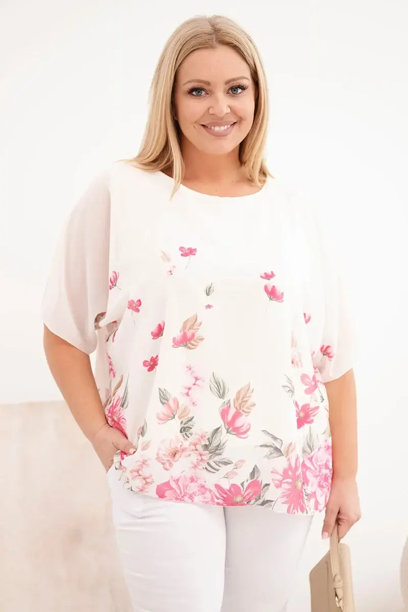 Kesi plus size halenka s květinovým vzorem