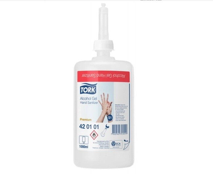 420105 TORK Alcohol gelový dezinfekční prostředek, 1 litr - 1000 dávek, S1