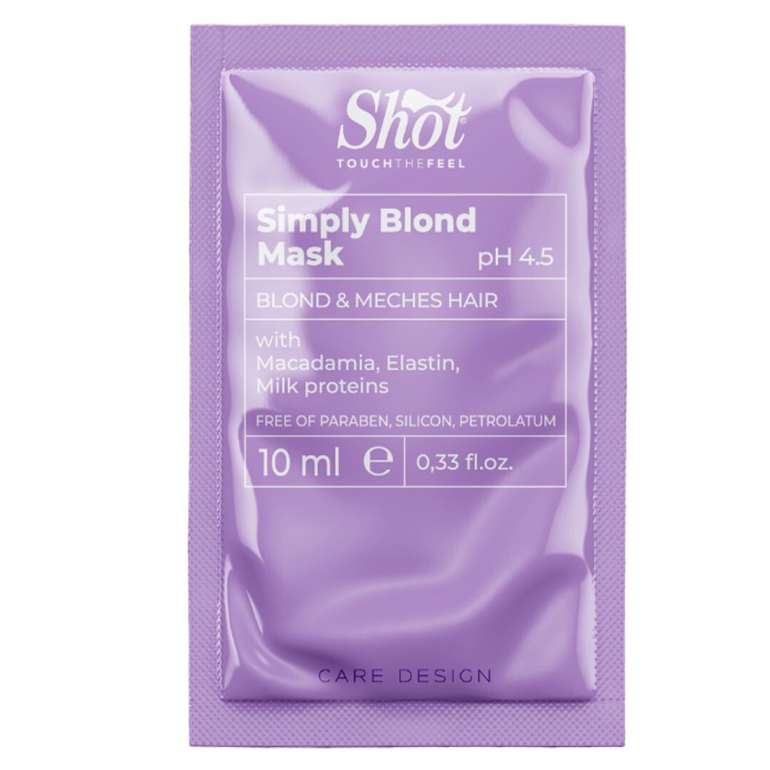 Shot Simply Blond Mask - regenerační maska ​​pro blond vlasy VZORKA: maska ​​Simply Blond, 10 ml