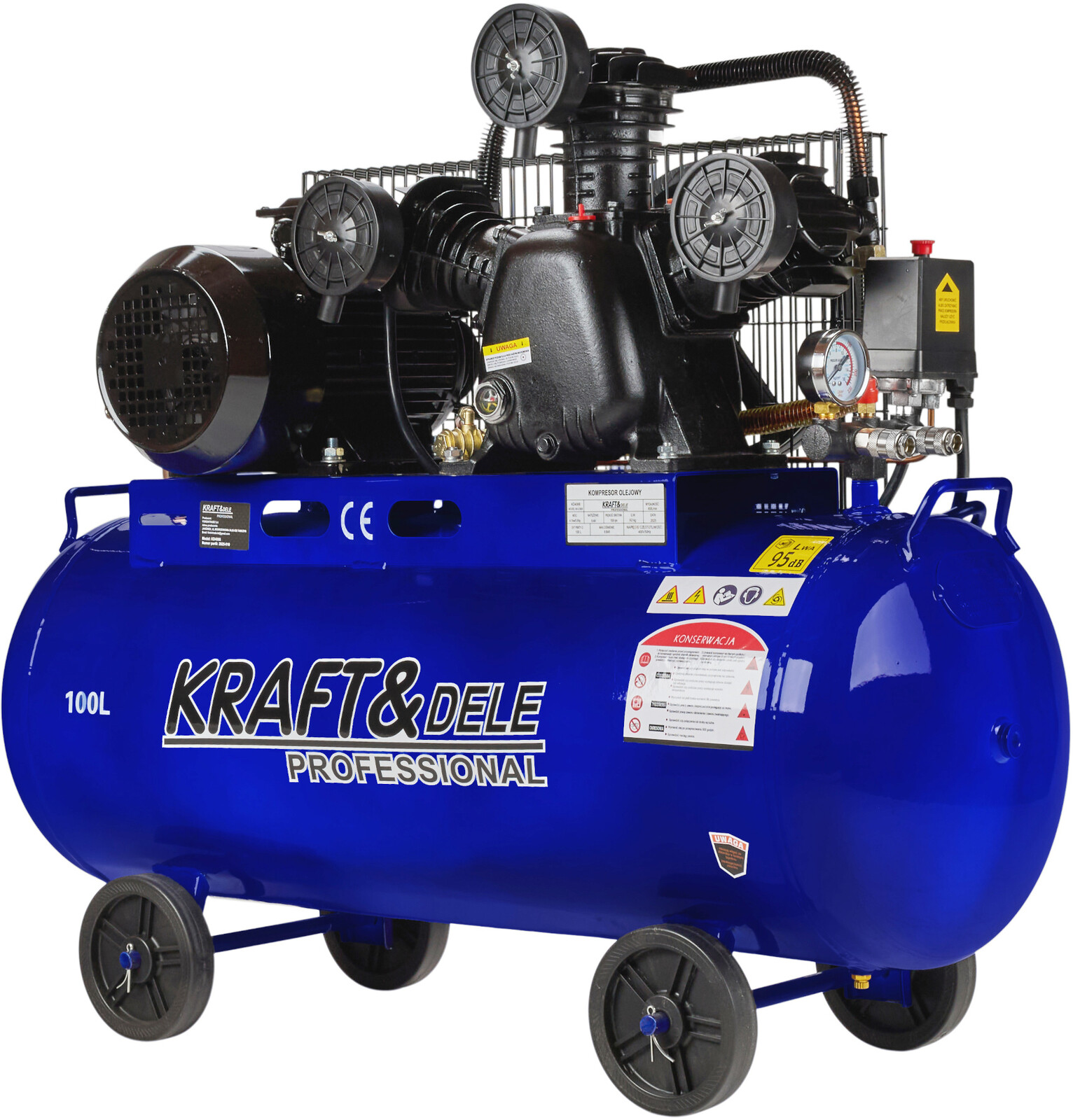 KRAFT&DELE Olejový kompresor 100 l, 4100 W, 650 l/min KD4066