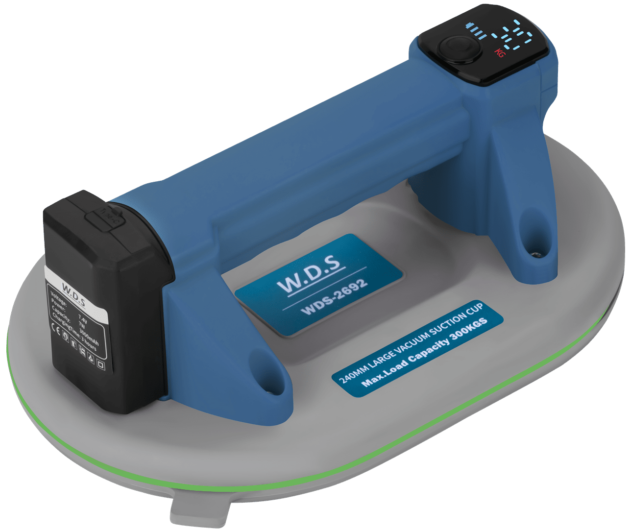 W.D.S Akumulátorová přísavka 240 mm, nosnost 300 kg, USB-C WDS2692