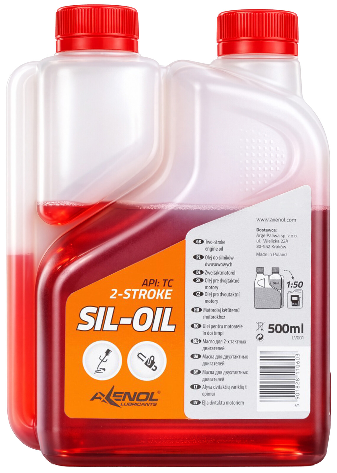 KRAFT&DELE Polosyntetický olej pro dvoutaktní motory směs 2 t 500 ml nr3428 NR3428