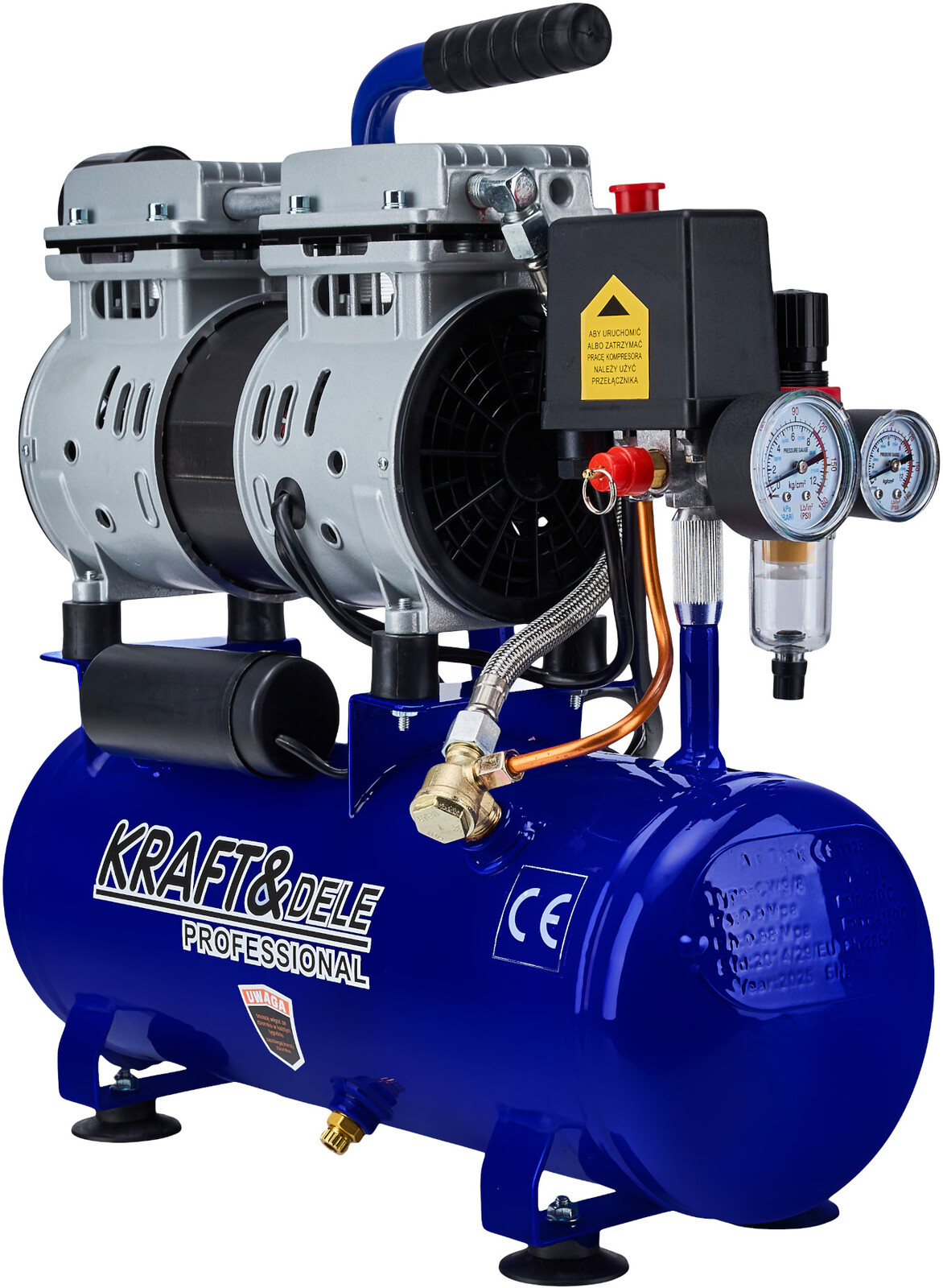 KRAFT&DELE Bezolejový kompresor 9 l, 550 W, 155 l/min KD4098