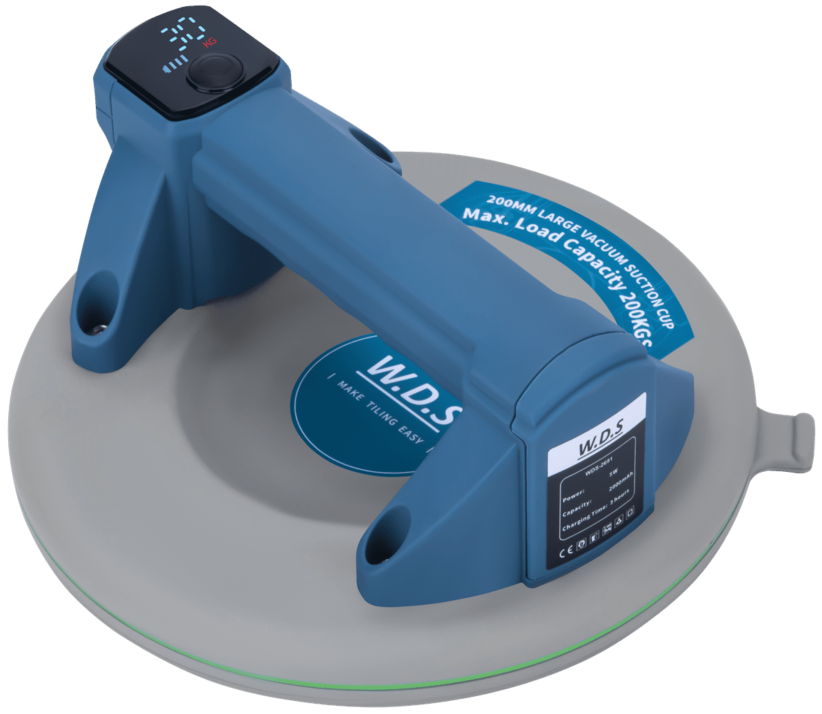 W.D.S Akumulátorová přísavka 200 mm, nosnost 200 kg, USB-C WDS2691
