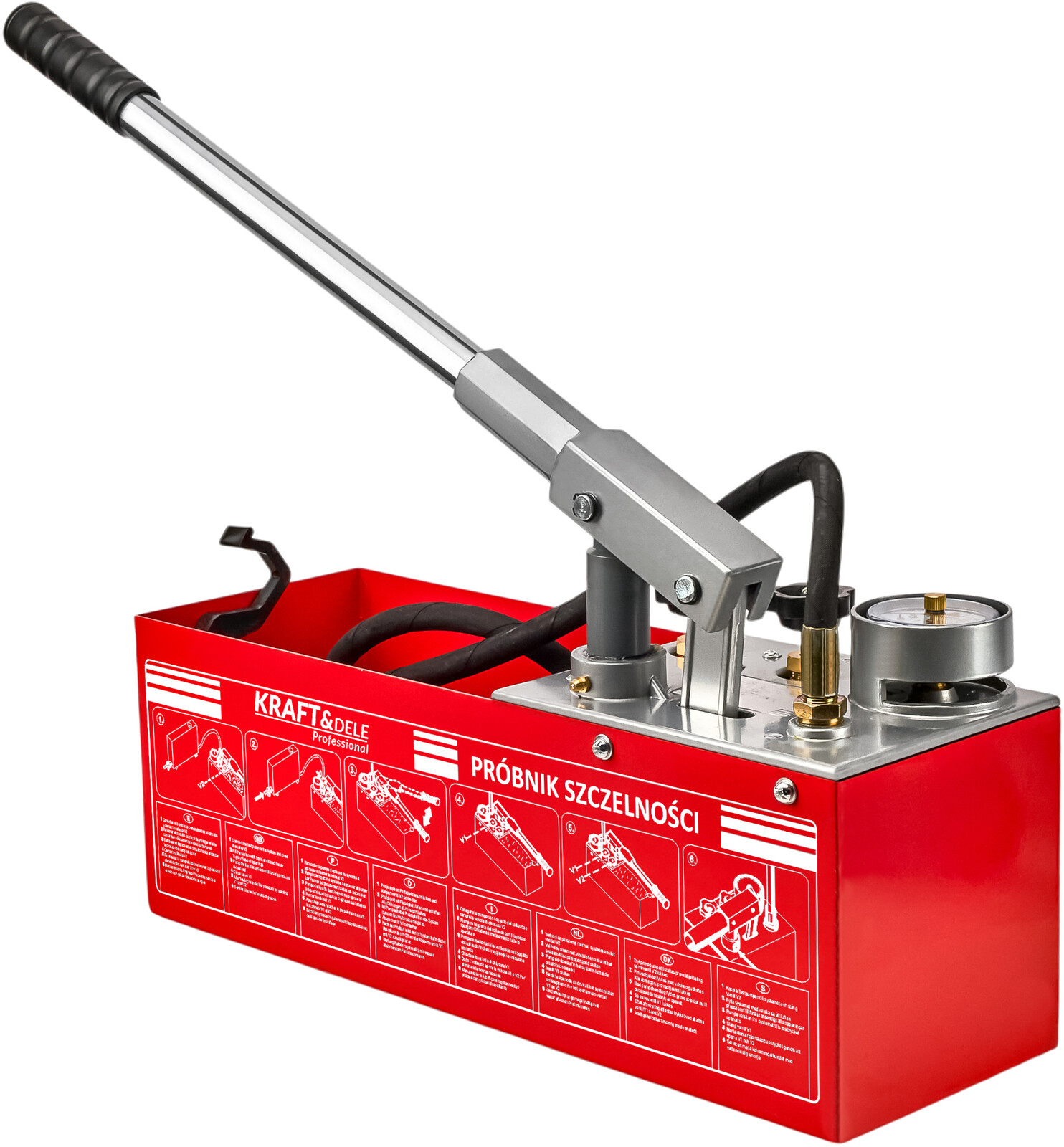 KRAFT&DELE Kontrolní čerpadlo pro tlakové zkoušky 0–50 kg / 45 ml / 12 l KD10478