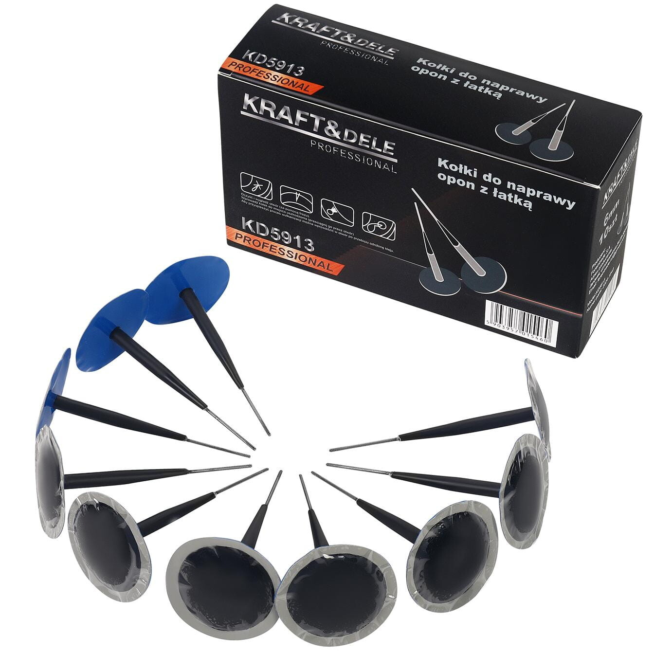 KRAFT&DELE Kolíky pro opravu pneumatik pomocí záplaty, 6 mm, 10 ks KD5913
