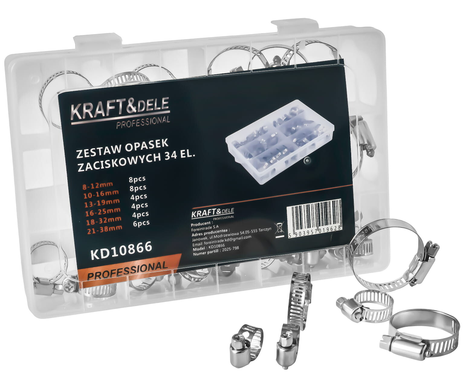 KRAFT&DELE Sada 34 ks šnekových stahovacích pásků KD10866