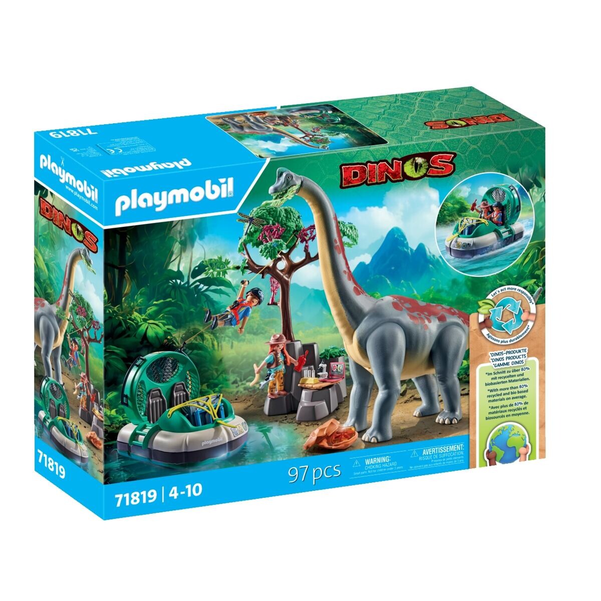 Playmobil Brachiosaurus a vznášedlo