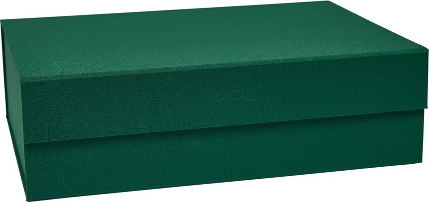 Tmavě zelený kartonový úložný box s víkem 45x33x15 cm Hako – OYOY Living Design