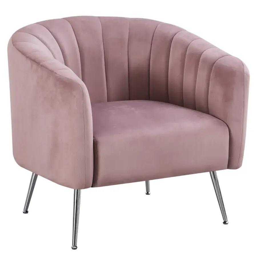 Tempo Kondela Designové křeslo BAGY - růžová/stříbrná