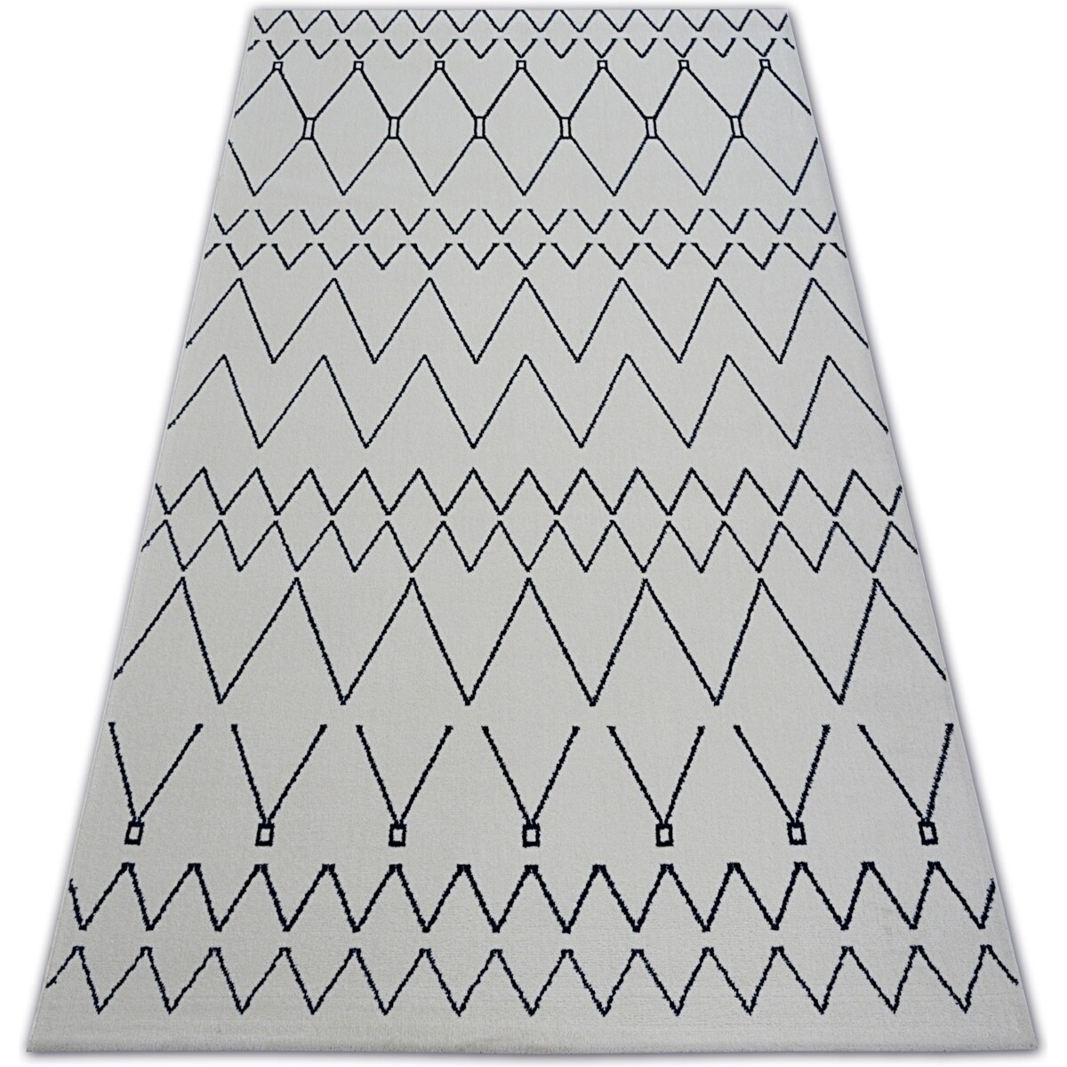 Rugsx  Koberec SENSE Micro 81249 CIKCAK ETHNO bílý/modr 160x230 cm  Bílá