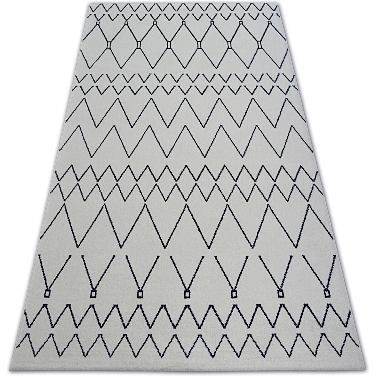 Rugsx  Koberec SENSE Micro 81249 CIKCAK ETHNO bílý/modr 200x290 cm  Bílá