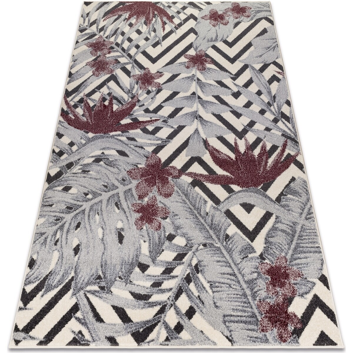 Rugsx  Koberec HEOS 78540 krémový / bordó Listy 160x220 cm  Béžová