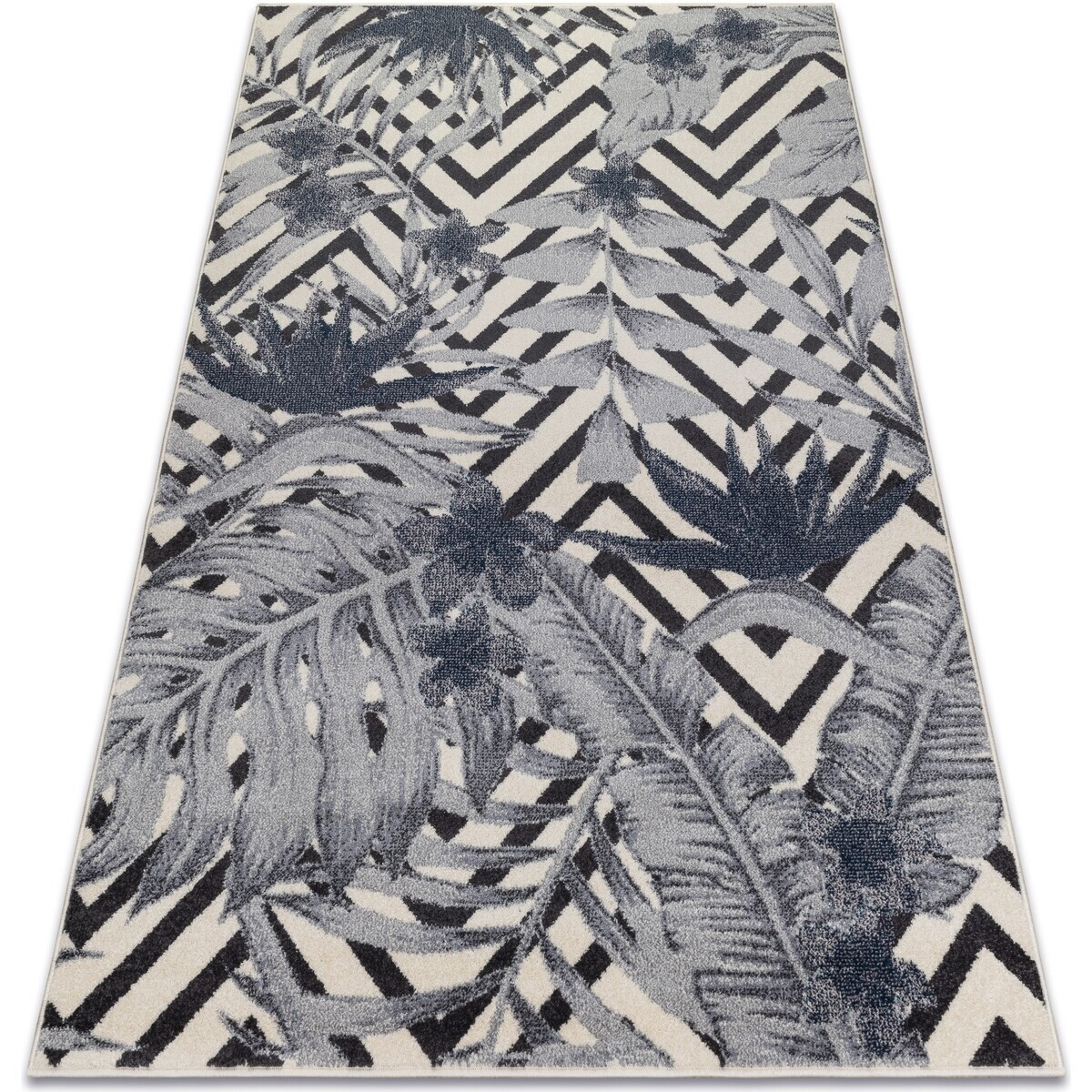 Rugsx  Koberec HEOS 78540 krémový / modrý LISTY 160x220 cm  Béžová