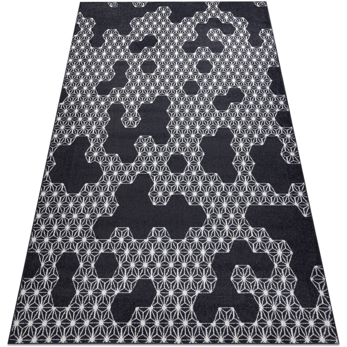 Rugsx  Koberec HEOS 78547, PUZZLE, Šestiúhelník, antra 160x220 cm  Černá